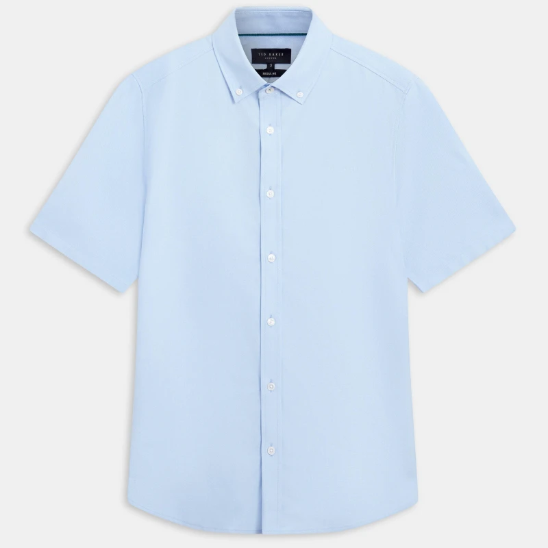 Image of Ted Baker SS Reg Fit Oxford Shirt Lt-Blue male XS (1)