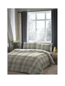 Image of Dreams & Drapes Woven Broxburn Check Duvet Cover Set - Green