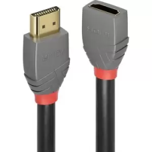 Image of LINDY HDMI Cable extension HDMI-A plug, HDMI-A socket 2m Anthracite, Black, Red 36477 gold plated connectors HDMI cable