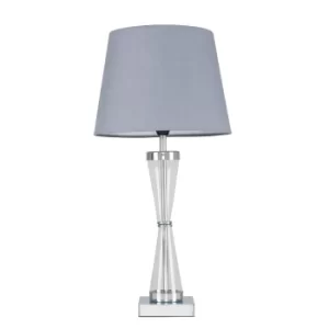 Image of Bishop Chrome Table Lamp with Grey Aspen Shade