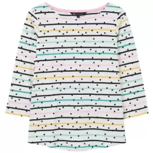 Image of Crew Clothing Womens Essential Breton Seafoam/Pure Pink/White Linen 18