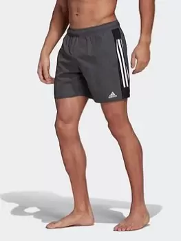 Image of adidas Short Length Colorblock 3-stripes Swim Shorts, Blue Size M Men
