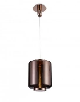 Image of Ceiling Pendant 30cm Round, 1 x E27 (Max 40W), Copper , Rose Gold Glass