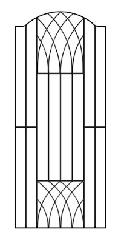 Image of Burbage Iron Craft Abbi Metal Tall Bow Top Garden Gate 880mm Gap X 1798mm High Vetb