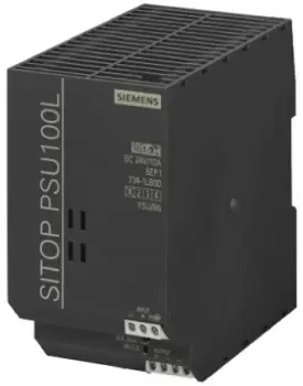 Image of Siemens SITOP PSU100L Switch Mode DIN Rail Power Supply 93 132V ac Input, 24V dc Output, 10A 240W