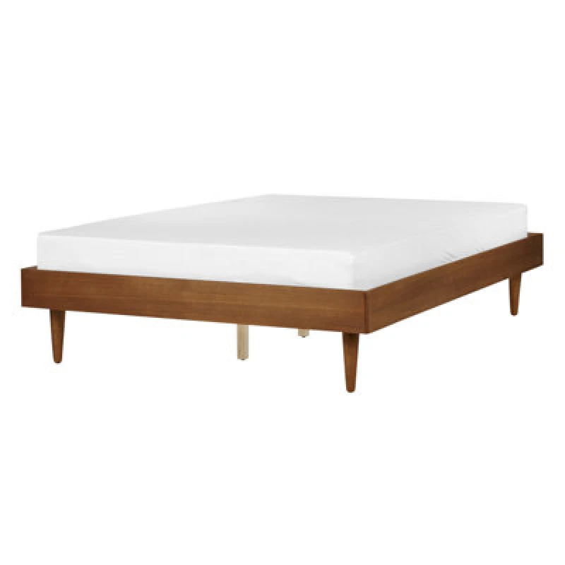 Image of Beliani Bed Toucy 140 X 200 Cm (Eu Double) Brown Ash Wood