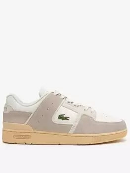 Image of Mens Lacoste Court Cage Leather Trainers Size 9 UK Off White