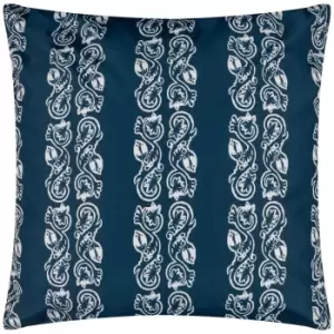 Image of Kalindi Stripe Outdoor Cushion Navy, Navy / 55 x 55cm / Polyester Filled