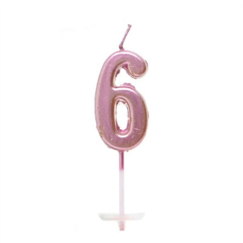 Image of Shatchi Number Candle Pink 6 Candle Birthday Anniversary Party Cake Decorations Topper Pink unisex