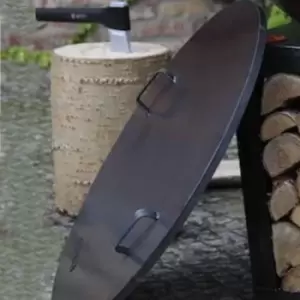 Image of Cook King 80.5cm Steel Lid with Rings for Fire Bowls