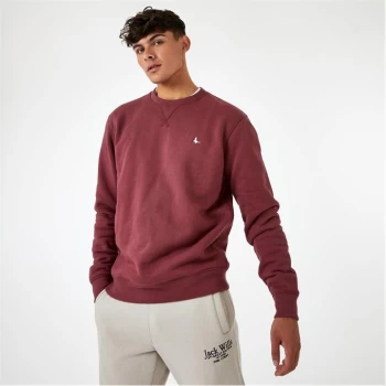 Image of Jack Wills Belvue Pheasant Logo Crew Sweatshirt - Maroon