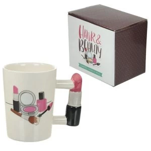 Image of Lipstick Shaped Handle Ceramic Mug