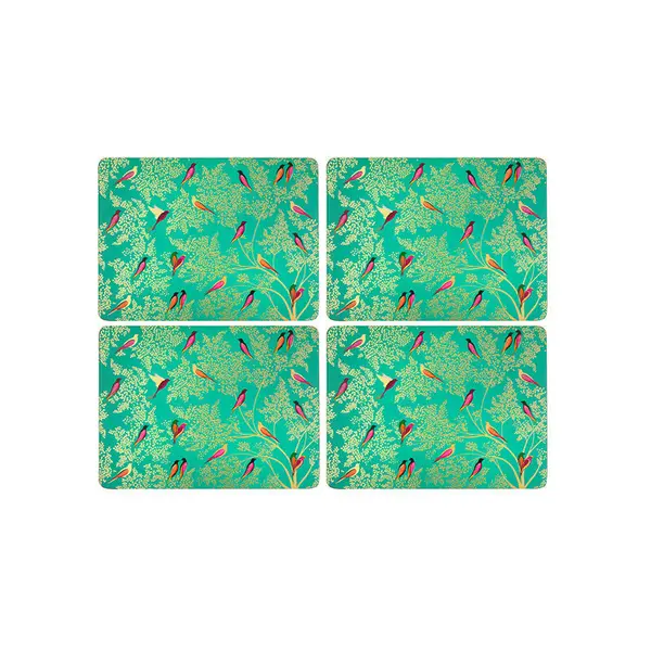 Image of SARA MILLER LONDON Sara Miller Chelsea Collection Set of 4 Green Placemats X0010549116