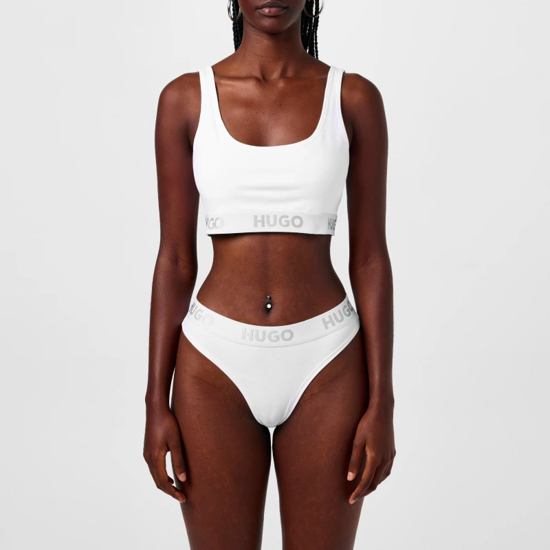 Image of Hugo Stretch Cotton Thong - White White 14