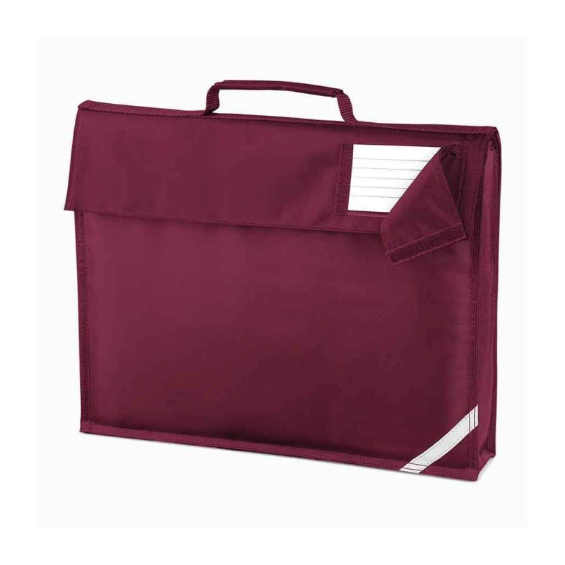 Image of Quadra Mens Reflective Book Bag in Burgundy Burgundy Male