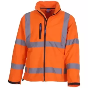 Image of Yoko Mens Hi-Vis Sofshell Jacket (Pack of 2) (4XL) (Hi Vis Orange) - Hi Vis Orange