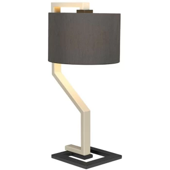 Image of Axios - Table Lamp with Cylindrical Grey Shade - Elstead
