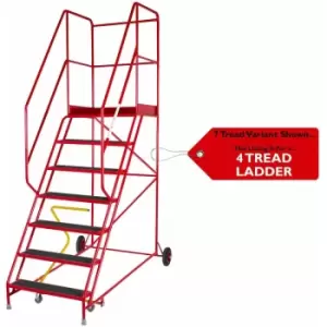 Image of 4 Tread heavy duty Mobile Warehouse Stairs Anti Slip Steps 1.9m Safety Ladder