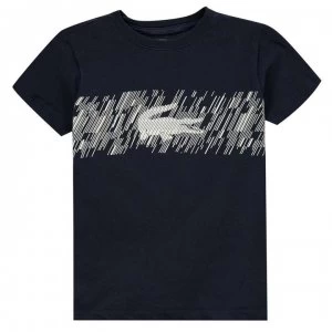 Image of Lacoste Large Croc T Shirt - Navy