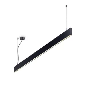 Image of Linus Integrated LED Indoor Linear Ceiling Pendant Lamp 1 Light Black 3000K