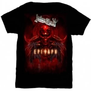 Image of Judas Priest Epitaph Red Horns Mens TS: Medium