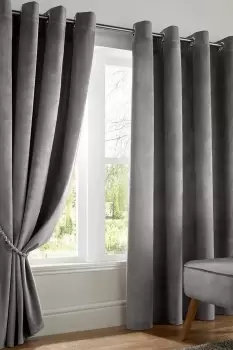 Image of Velvet Blackout Eyelet Curtains
