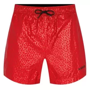 Image of Hugo Logo Swim Shorts - Pink