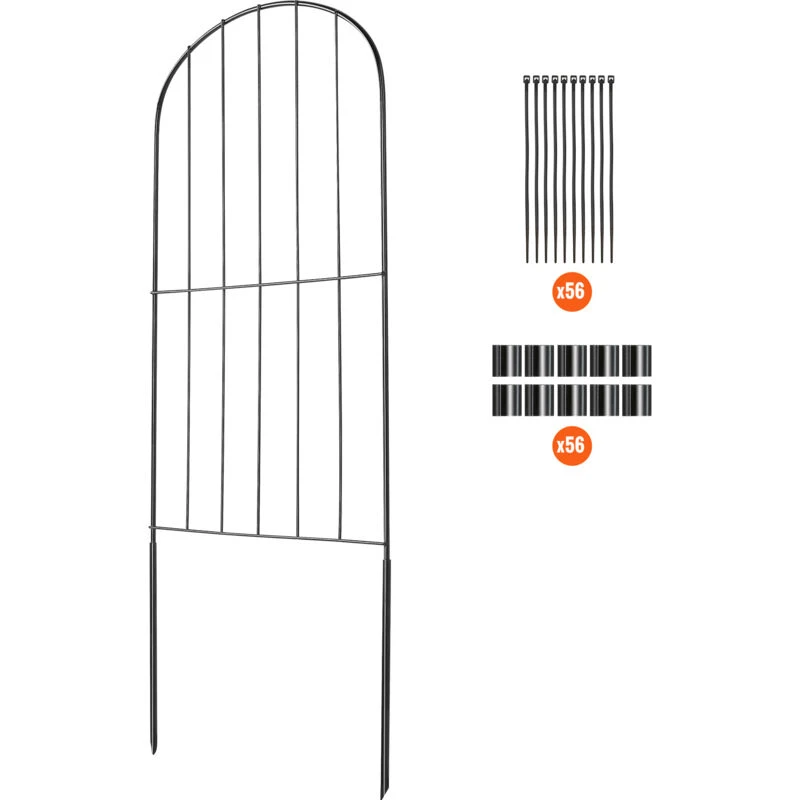 Image of MOPHORN Mophorn - Garden Fence, 24in(H) x 30ft(L) Animal Barrier Fence, Underground Decorative Fencing with 2" Spike Spacing, Metal Dog Fence for