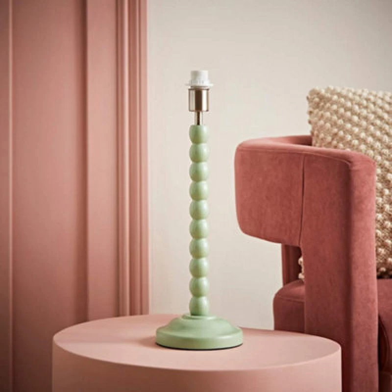 Image of ValueLights Bobbins Sage Green Table Lamp Base Light Green