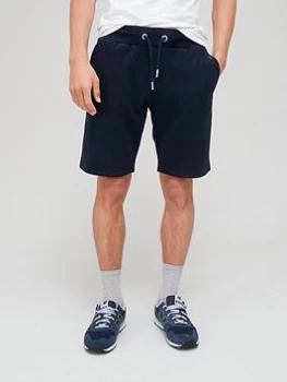 Image of Superdry Vintage Logo Jersey Short - Navy, Size S, Men