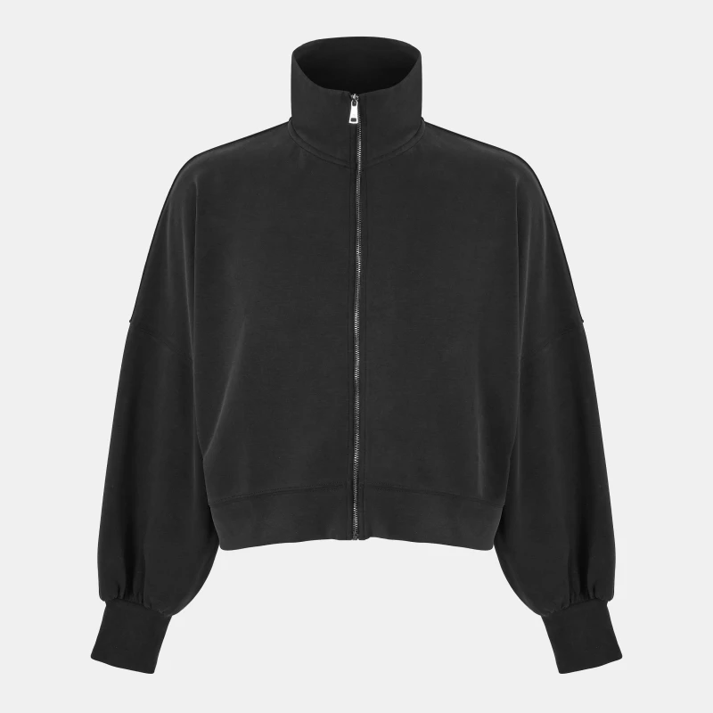 Image of Ted Baker Mens Zipped Funnel Neck Full Zip Fleece Fabric Black male S (2)