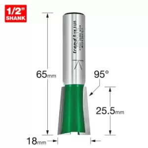 Image of Trend CRAFTPRO Stair Jig Housing Dovetail Router Cutter 19mm 26mm 1/2"