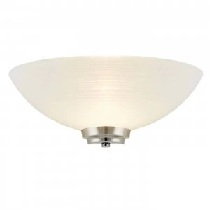 Image of 1 Light Indoor Wall Uplighter White, Satin Chrome, E27