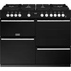 Image of Stoves Precision Deluxe ST DX PREC D1100DF GTG BK 110cm Dual Fuel Range Cooker - Black - A Rated