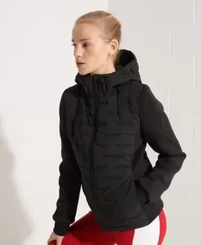 Image of Superdry Womens Storm Sonic Hybrid Hoodie Black - Size: 8