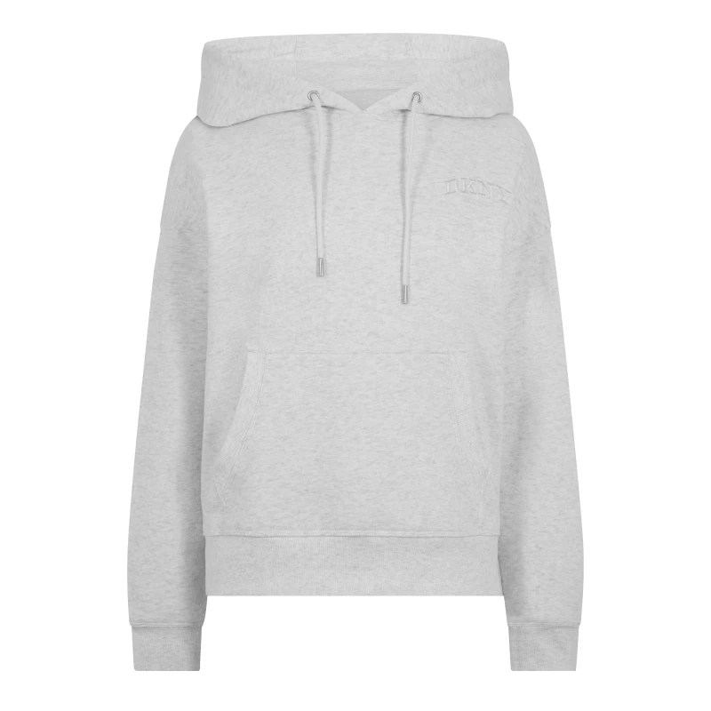 Image of DKNY Logo Hoodie Womens - Grey Grey 8