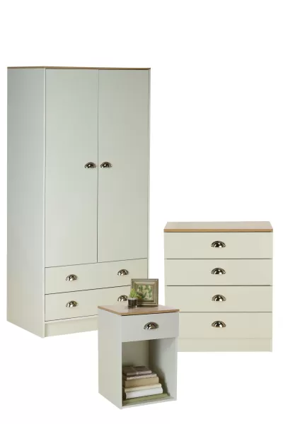 Image of Christian 3 Piece Set with 1 Drawer Bedside Offer - Natural - Particle Board