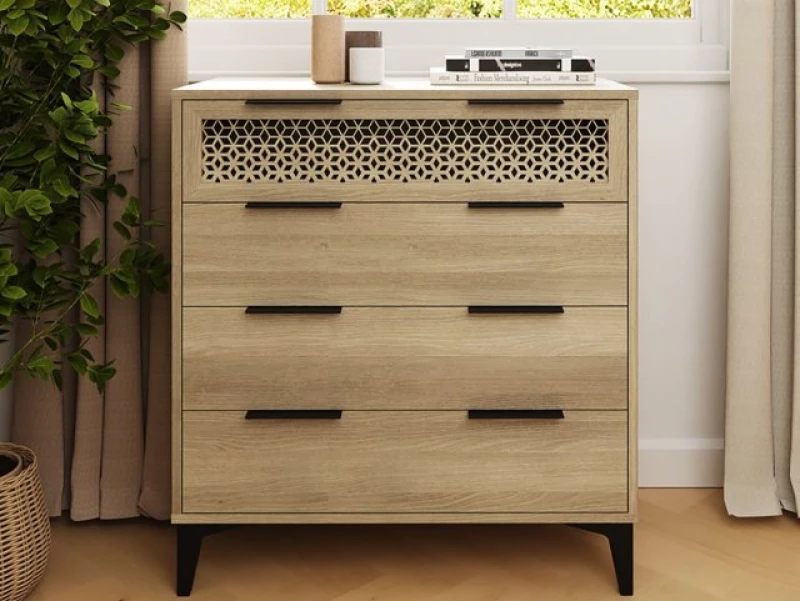 Image of GFW Ezra Oak 4 Drawer Chest of Drawers