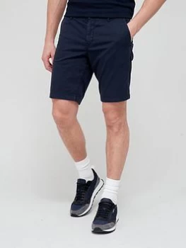 Image of BOSS Schino Slim Chino Shorts - Dark Blue , Dark Blue, Size 30, Men