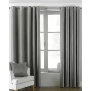 Image of Riva Home Atlantic Eyelet Ringtop Curtains (229 x 183cm) (Grey) - Grey
