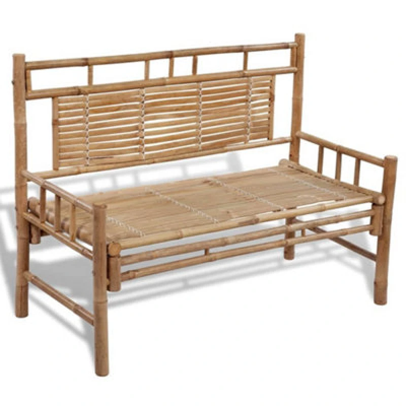 Image of vidaXL Bamboo Bench with Backrest
