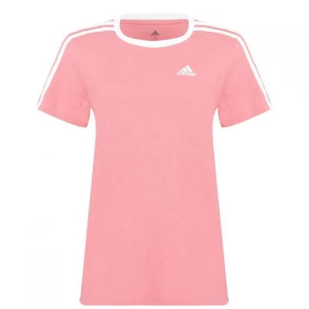 Image of adidas Essentials 3 Stripe T Shirt Ladies - Hazy Rose