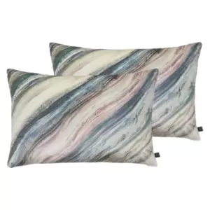 Image of Prestigious Textiles Heartwood Polyester Filled Cushions Twin Pack Cerulean