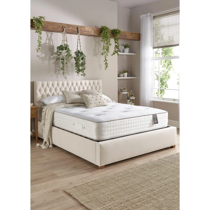 Image of Aspire Aspire Taylor Double Velvet End Lift Ottoman Bed - Blush