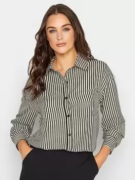 Image of Long Tall Sally Stripe Oversized Shirt - Black, Size 24, Women