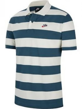 Image of Nike Sportswear Stripe Polo - Green