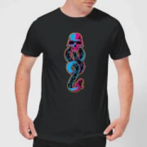 Image of Harry Potter Dark Mark Neon Mens T-Shirt - Black