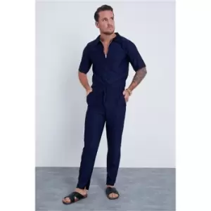Image of I Saw It First Navy Ribbed Jogger - Blue