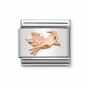Image of Nomination Classic Rose Gold Dove with Olive Branch Charm