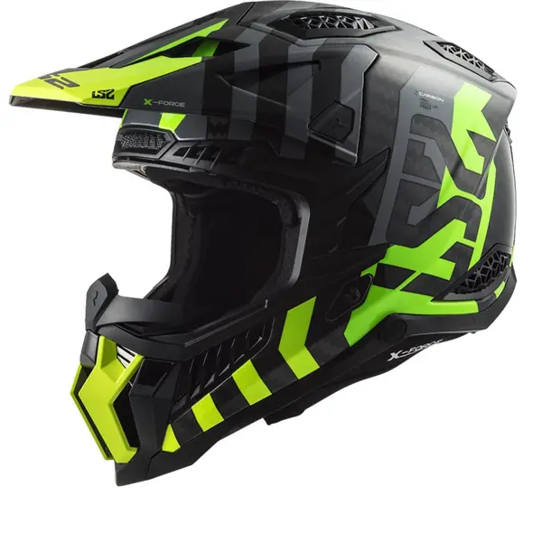 Image of LS2 Mx703 C X-Force Barrier H-V Yellow Green Offroad Helmet Size S